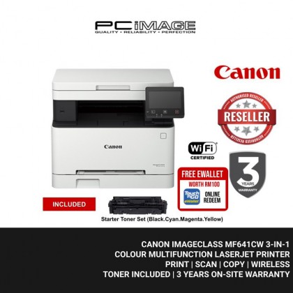 CANON IMAGECLASS MF641CW 3-IN-1 COLOUR MULTIFUNCTION LASERJET PRINTER + FREE TNG RM100