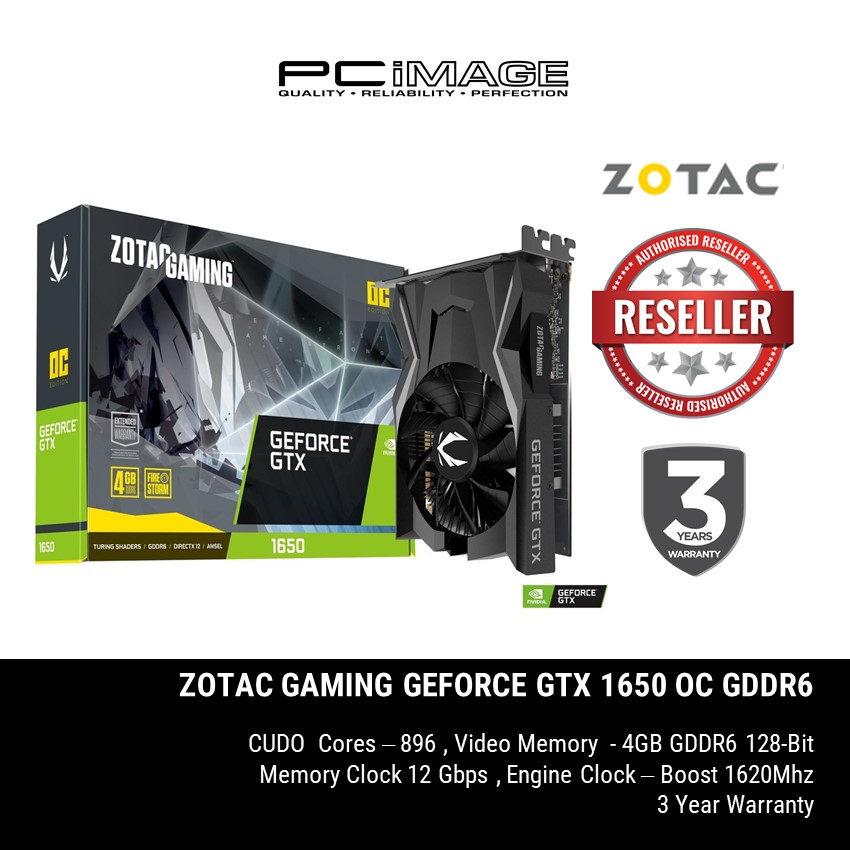ZOTAC GAMING GEFORCE GTX 1650 OC 4GB DDR6 (ZT-T16520F-10L) | PC