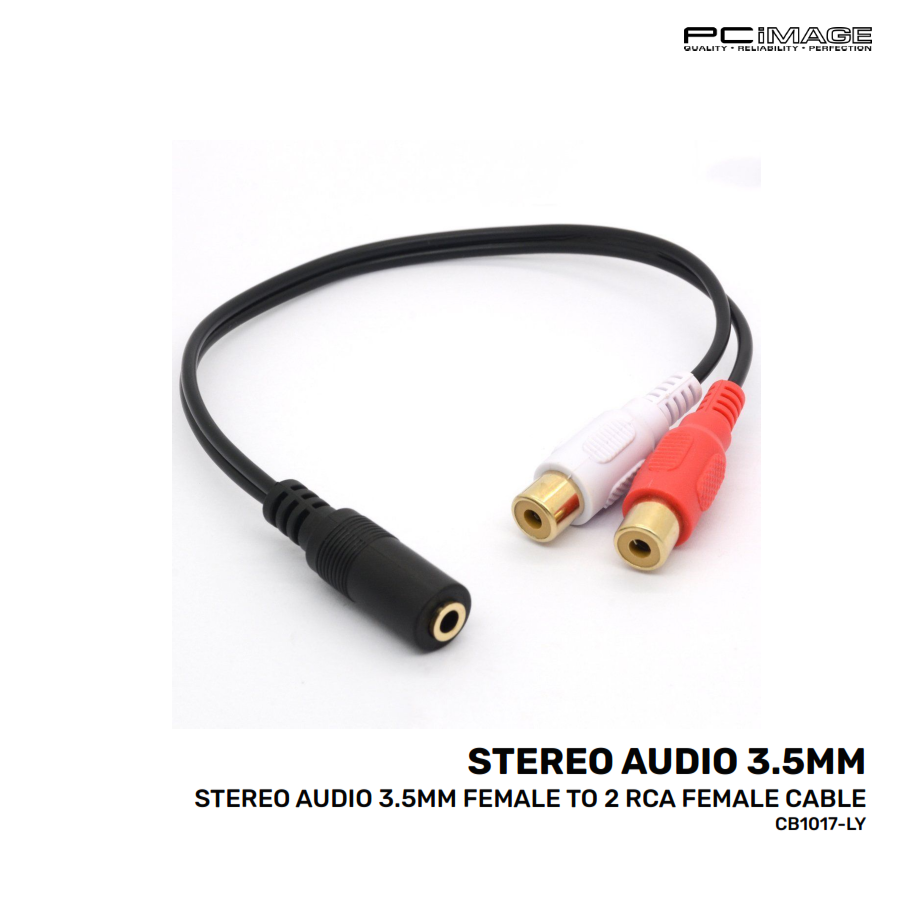 Stereo Audio 3.5MM Female to 2 RCA Female Cable PC Image