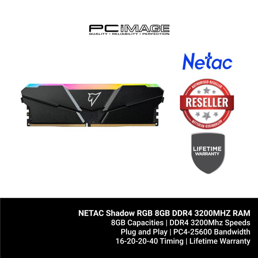 NETAC Shadow RGB 8GB DDR4 3200MHZ Ram Grey | PC Image