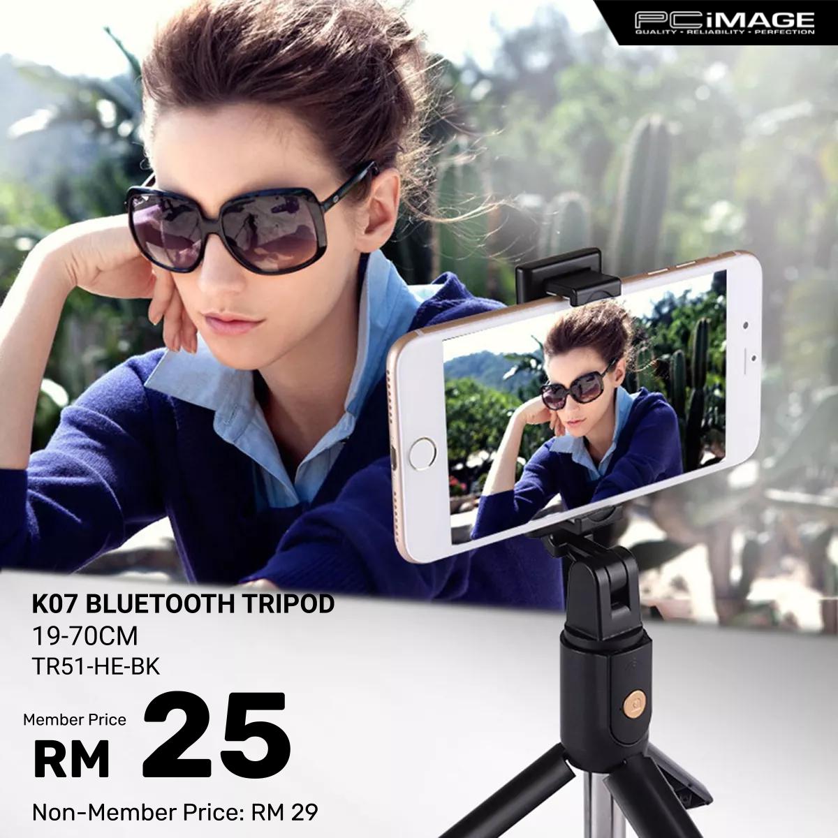 K07 Bluetooth Selfie Stick with Button Tripod PC Image
